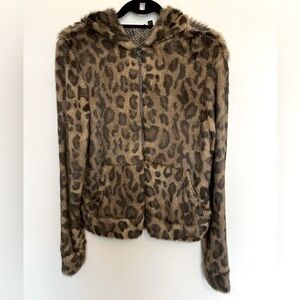 💕 Joes Jeans leopard print Faux Fur Jacket Size M